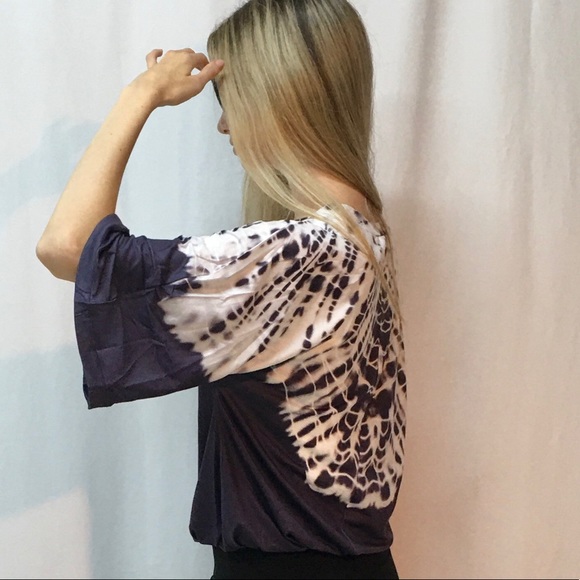 Beautiful Tie Dye Navy/White top - Picture 5 of 8